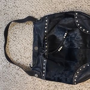 Leather Aqua Madonna Handbag